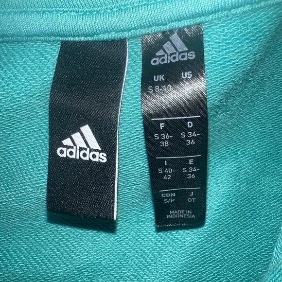 Adidas green 3/4 Zip Pullover cropped Sweatshirt  Women’s size small - Picture 7 of 7